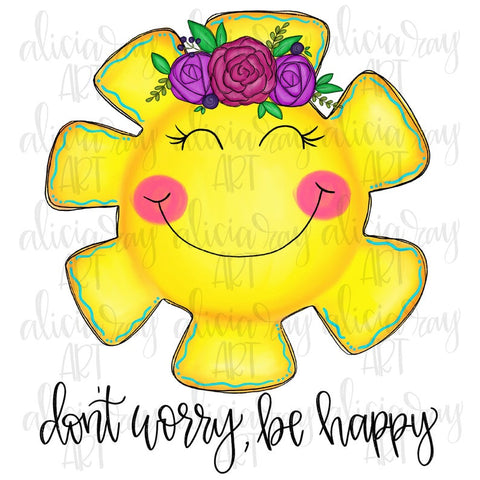 Sunshine don't worry be happy with flower crown