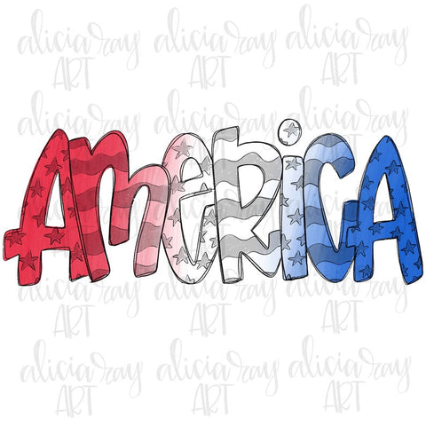 America with doodles