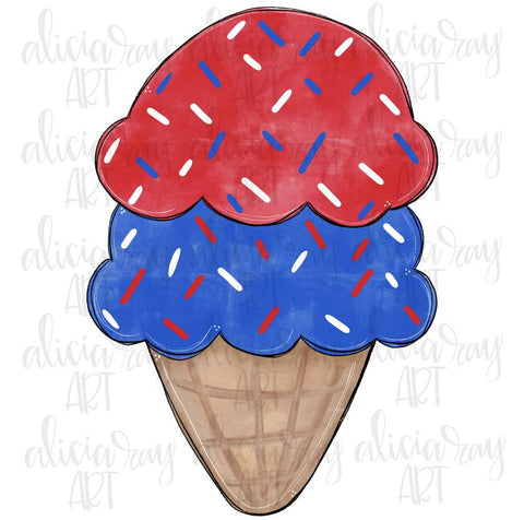 Patriotic Ice Cream Cone