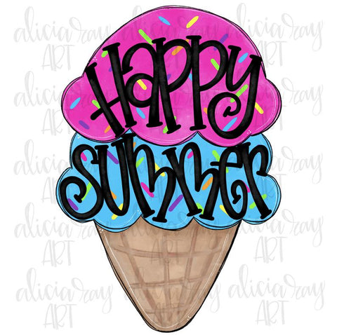Happy Summer Ice Cream Cone