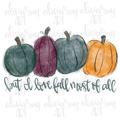 Watercolor Pumpkins with quote