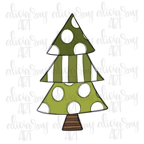 Boy Polka Dot Stripe Christmas Tree