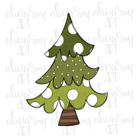 Girl Polka Dot Christmas Tree