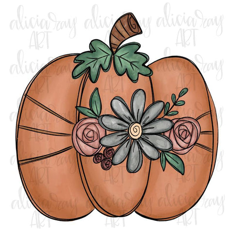Boho Floral Pumpkin