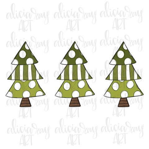 Boy Polka Dot Stripe Christmas Tree Set