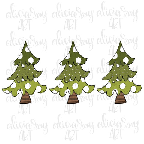 Girl Polka Dot Christmas Tree Set