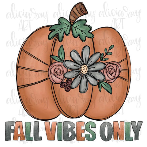 Boho Floral Pumpkin Fall Vibes Only