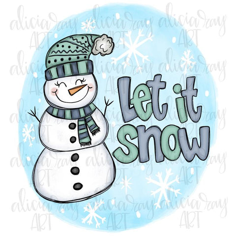 Let It Snow Snowman with background