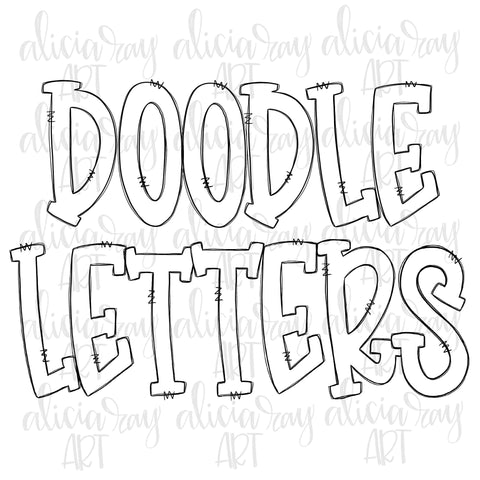 Transparent Doodle Letters - Capital