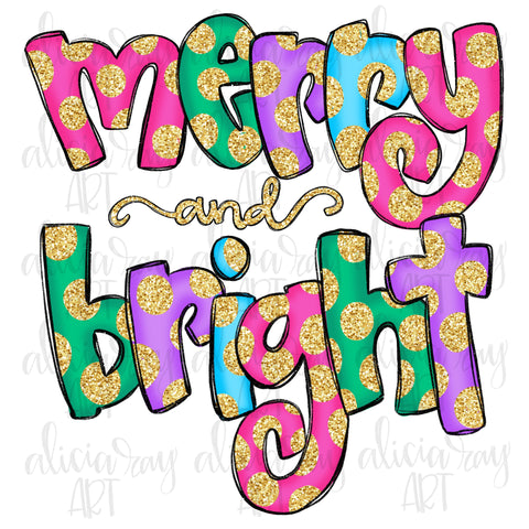 Merry and Bright glitter dots