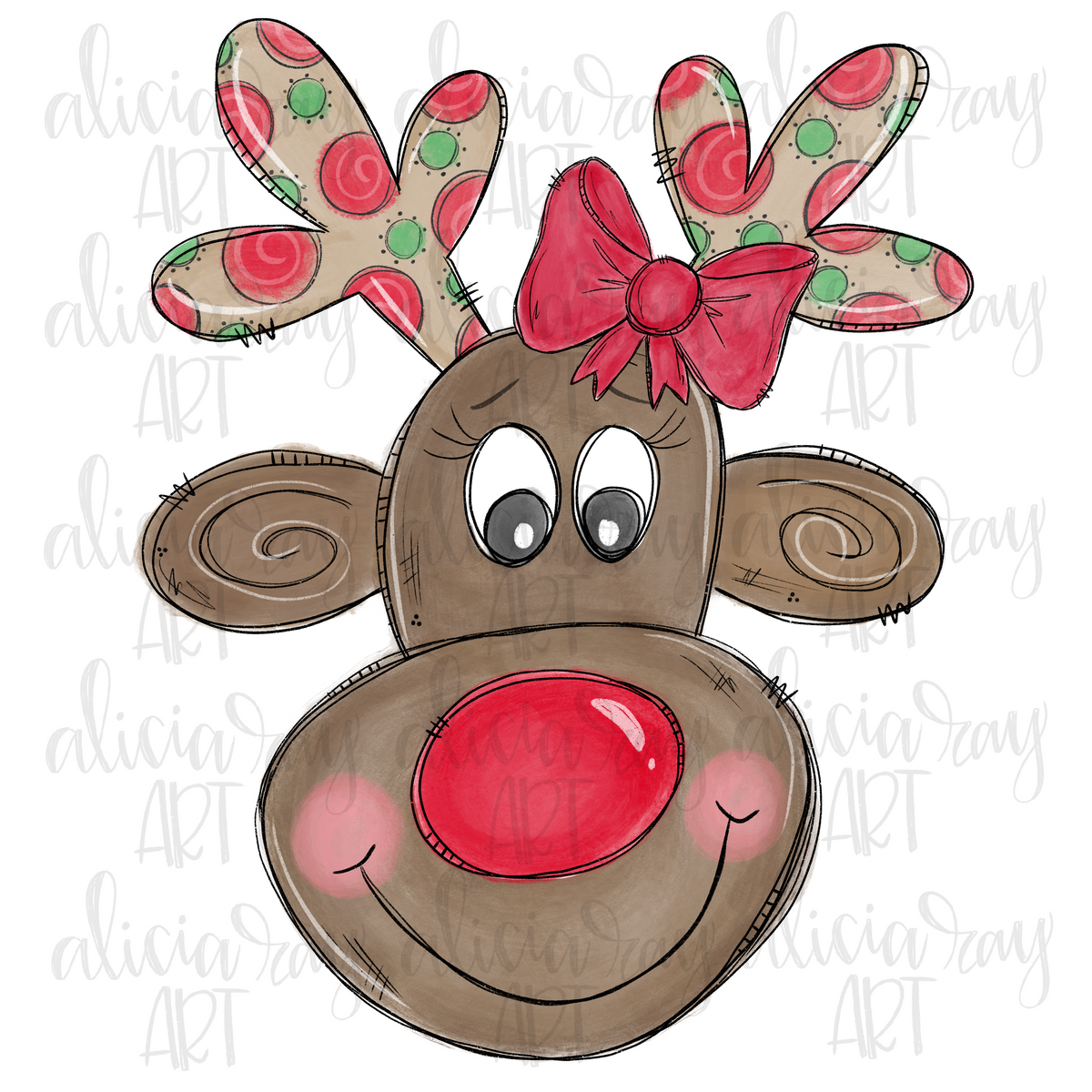Girl Rudolph – Alicia Ray Art