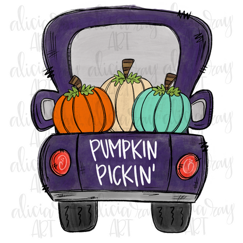 Fall Pumpkin Truck - Purple