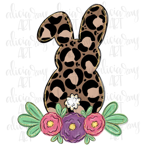Leopard Bunny With Flowers
