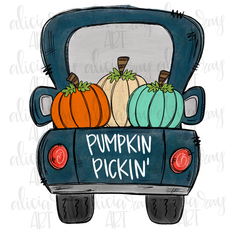 Fall Pumpkin Truck - Blue