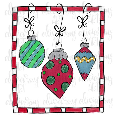 Framed Christmas Ornaments