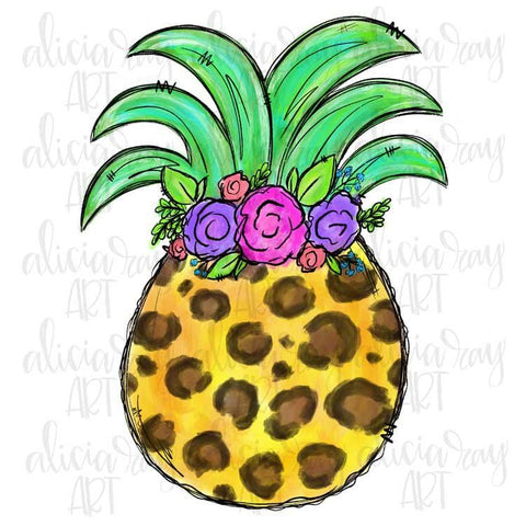 Leopard Pineapple with Floral Crown