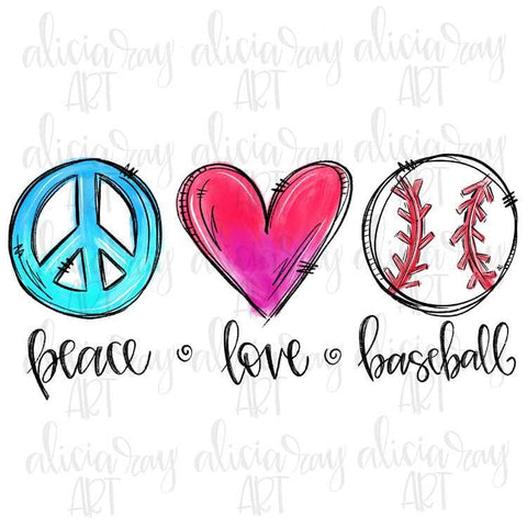 Peace Love baseball