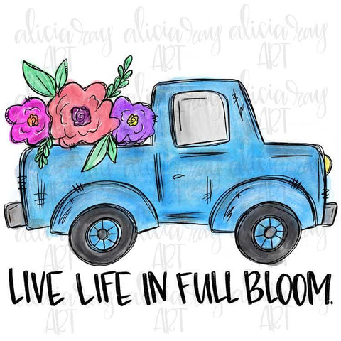Spring Truck With Flowers And Quote