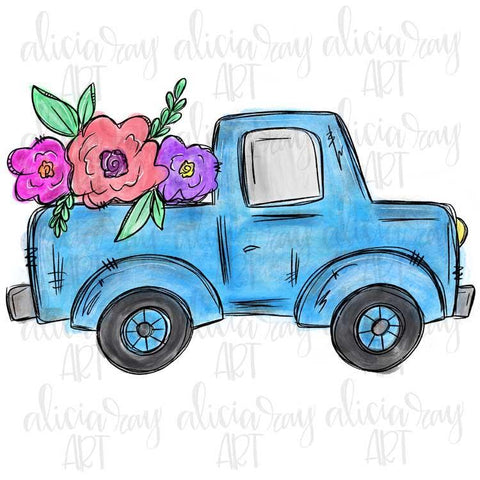 Spring Truck with Flowers