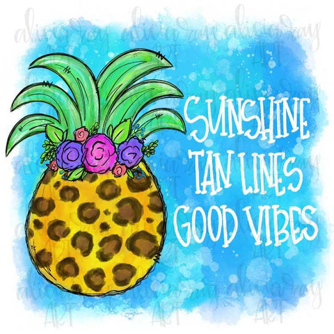Sunshine Tan Lines Good Vibes Pineapple