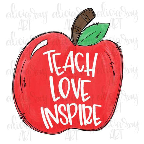Teach Love Inspire Red Apple